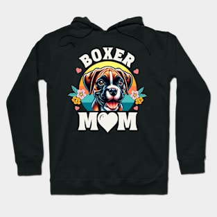 Colorful Boxer Mom Retro Sunset Dog Lover Hoodie